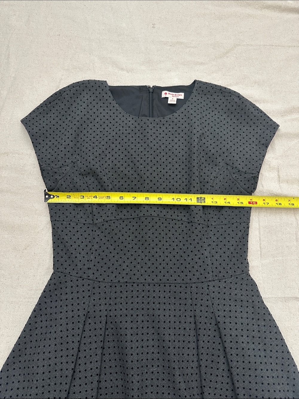 Brooks Brothers Red Fleece Black Polka Dot Fit & Flare Dress - Size 4 - Picture 7 of 9
